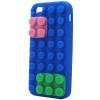 iPhone 5 Θήκη Σιλικόνης Lego Brick - Μπλε